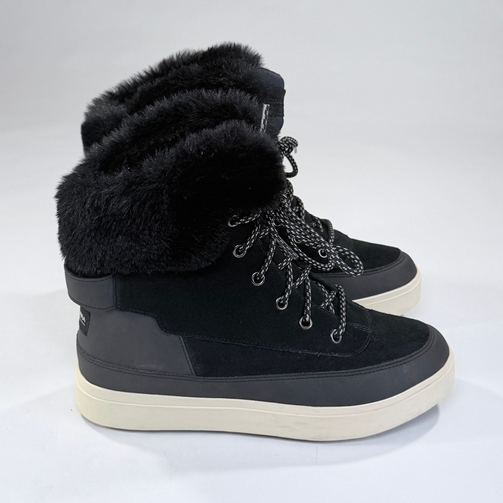 Koolaburra by UGG Ryanna Winter Boots Womens 8 Black Suede Faux Fur Snow Outdoor